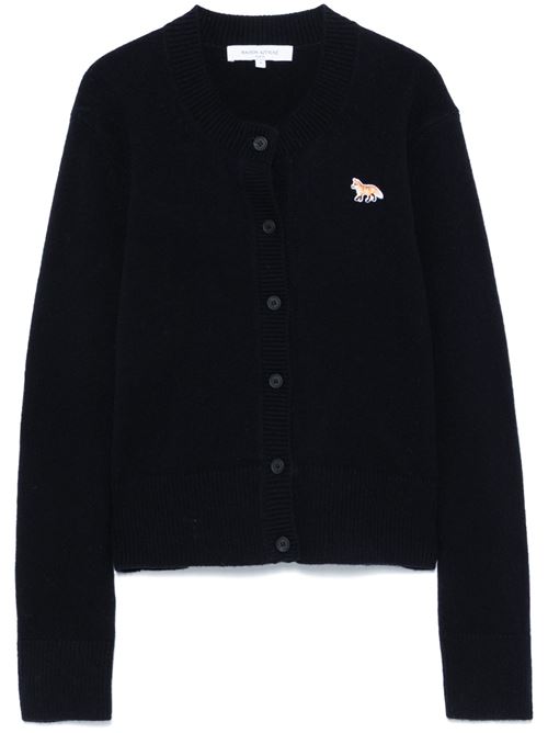 Navy blue wool cardigan Maison Kitsuné | LW00508KT1006P480